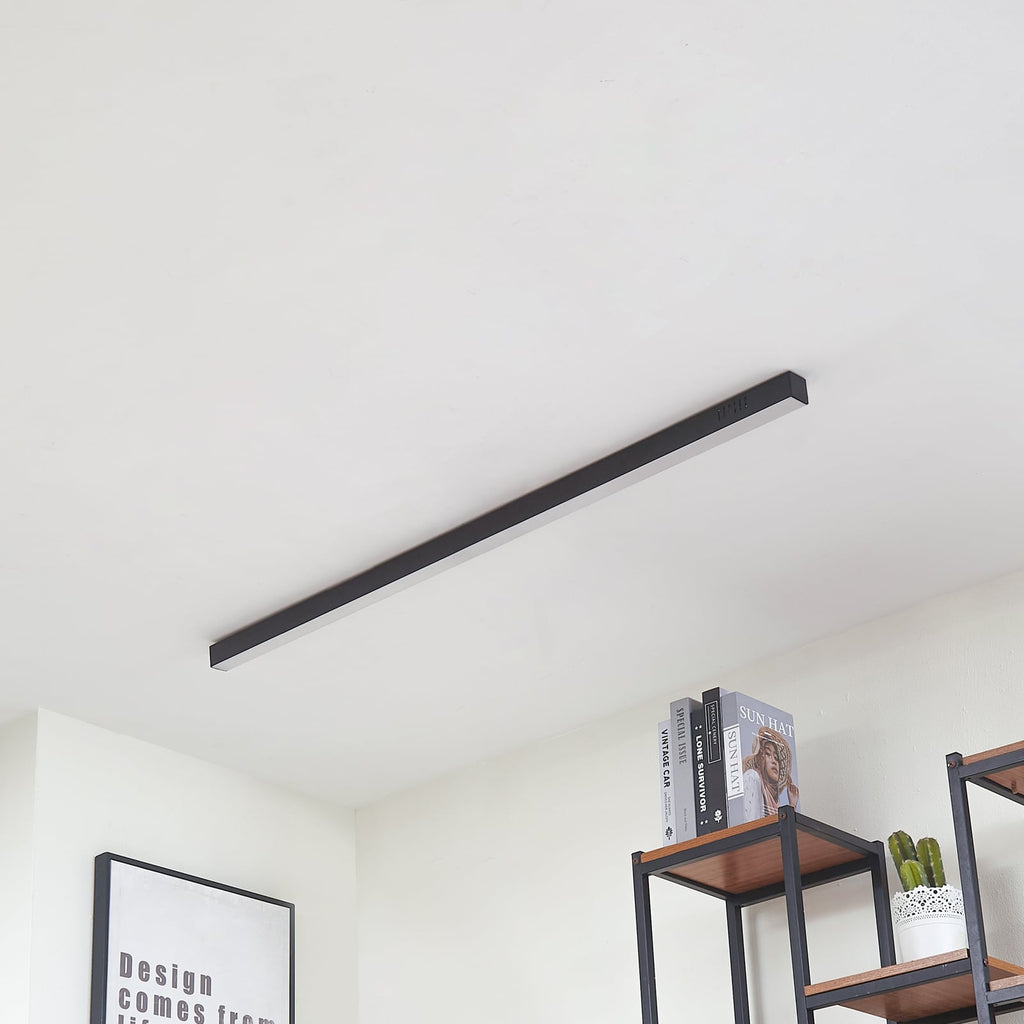 LED taklampe Teniona dimbar CCT fjernkontroll 132 cm svart montert i tak