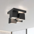 LED taklampe Tetris jern svart 30x30 cm 3000K forfra