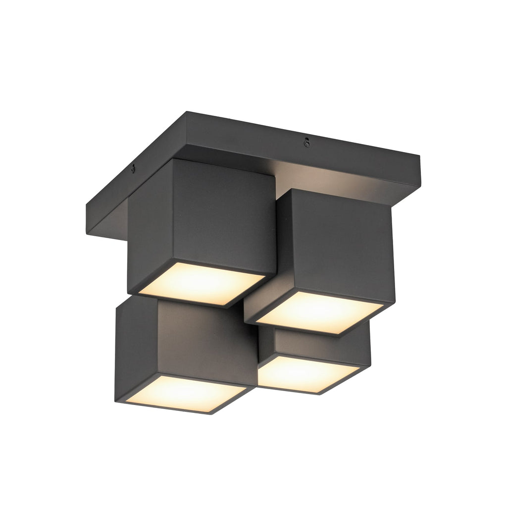 Detalj av LED taklampe Tetris jern svart 30x30 cm 3000K