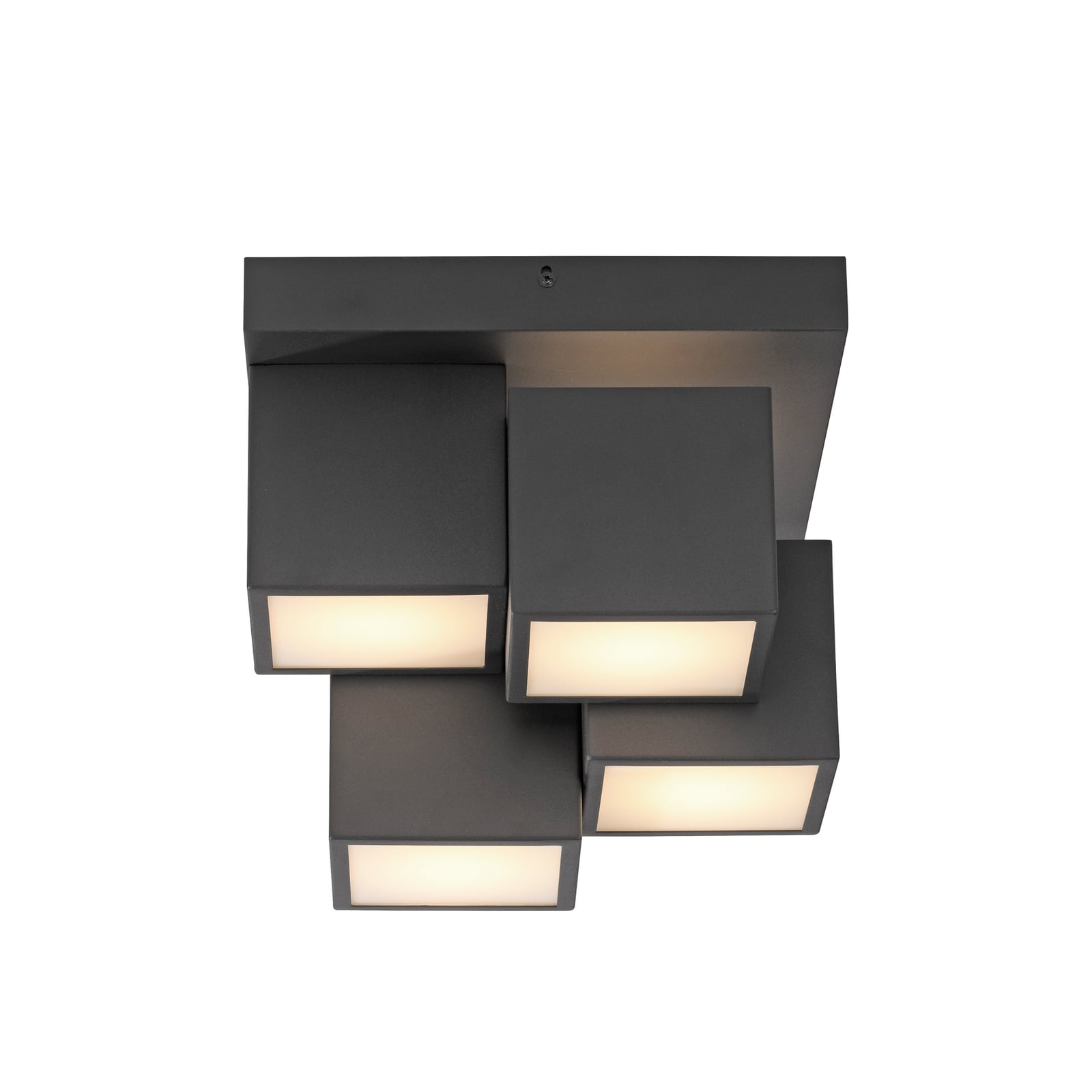 Montert LED taklampe Tetris jern svart 30x30 cm 3000K i rom