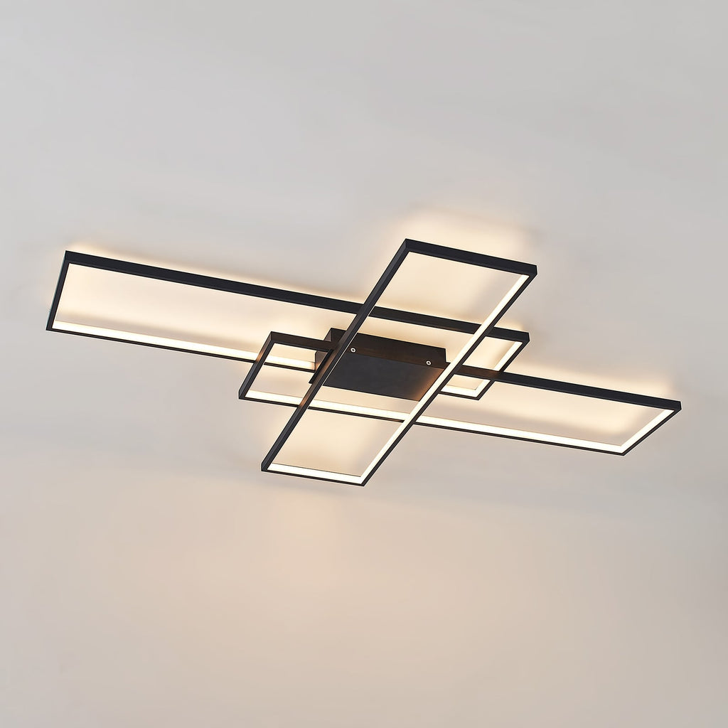 LED taklampe Tetson svart metall 99 cm montert i rom
