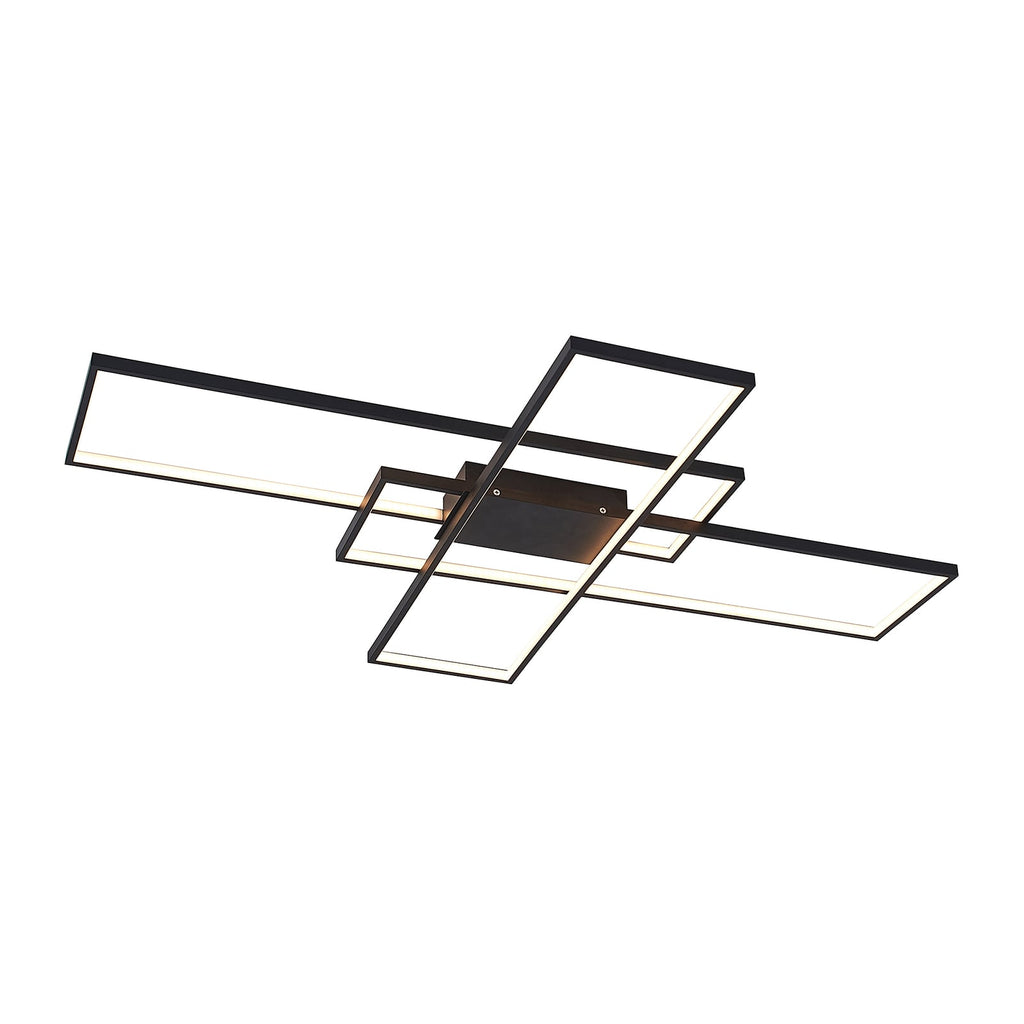 LED taklampe Tetson svart metall 99 cm lysdetalj