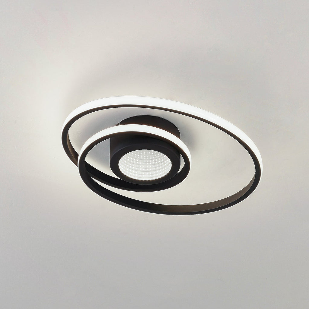 LED taklampe Thalina dimbar svart Ø45 cm foran