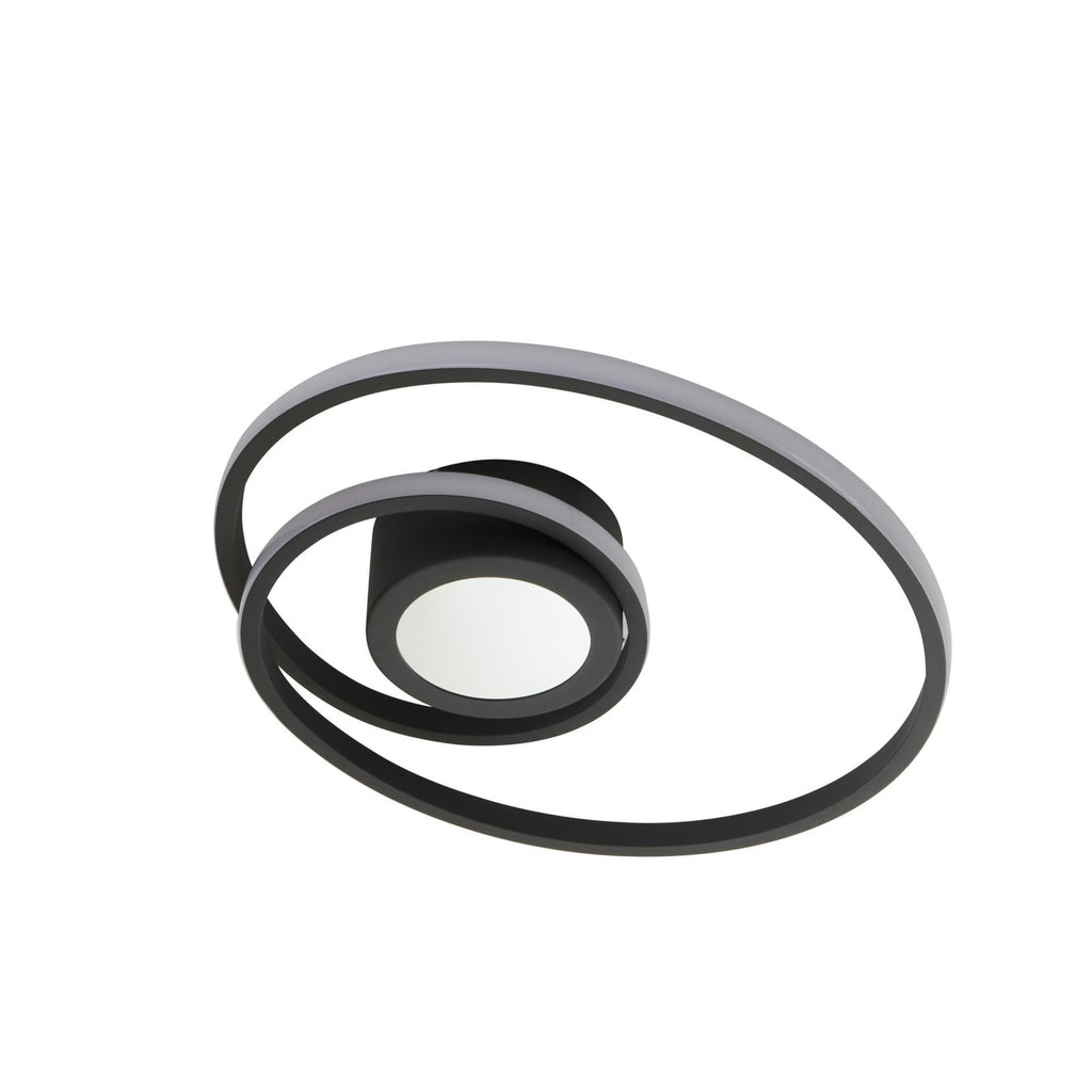 LED taklampe Thalina dimbar svart Ø45 cm montert i rom