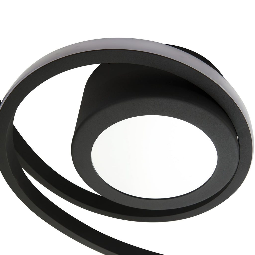 LED taklampe Thalina dimbar svart Ø45 cm lyser opp rom