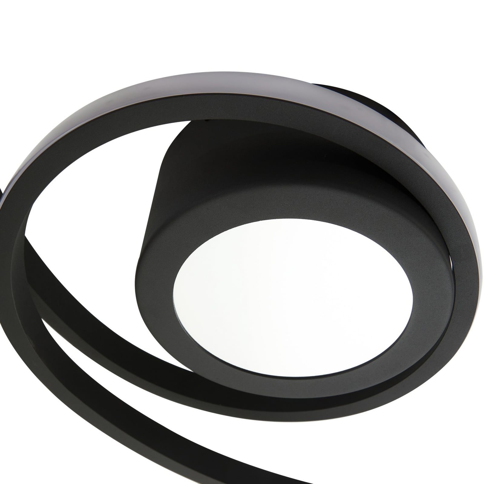 LED taklampe Thalina dimbar svart Ø45 cm lyser opp rom