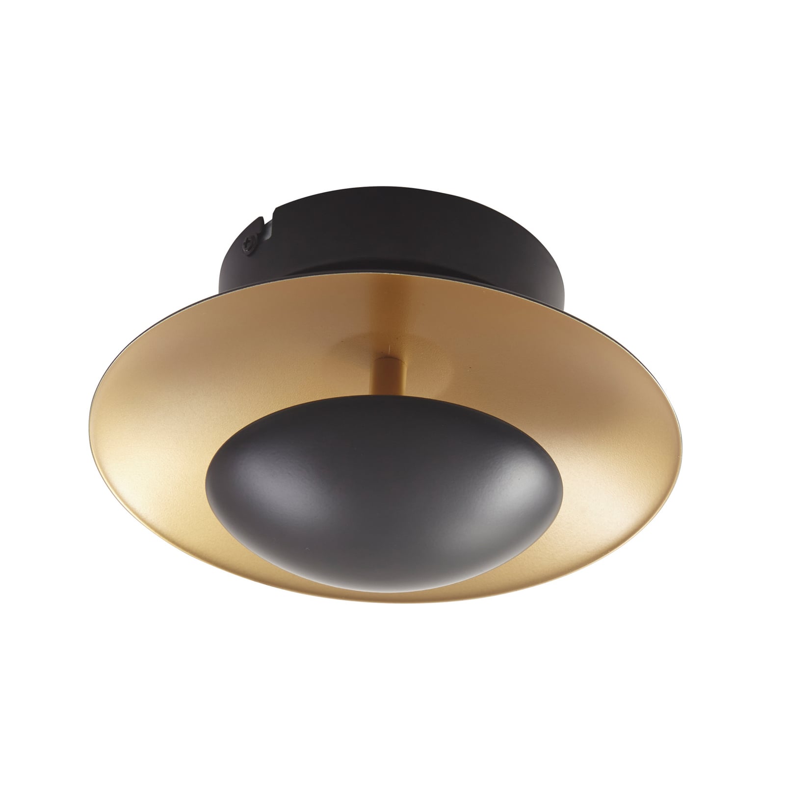 LED taklampe Tiama svart/gull metall montert
