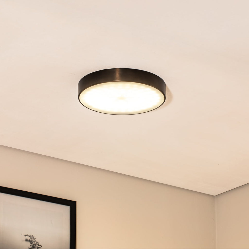 LED taklampe Timur antrasitt stål Ø34 cm bakside