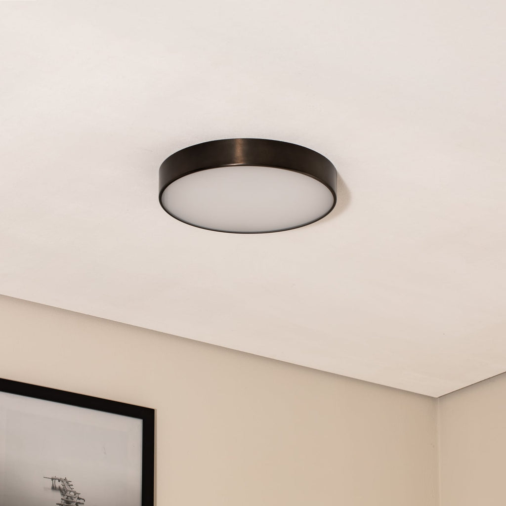 LED taklampe Timur antrasitt stål Ø34 cm detalj av materiale