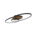 LED taklampe Tisha I svart matt/tre forfra