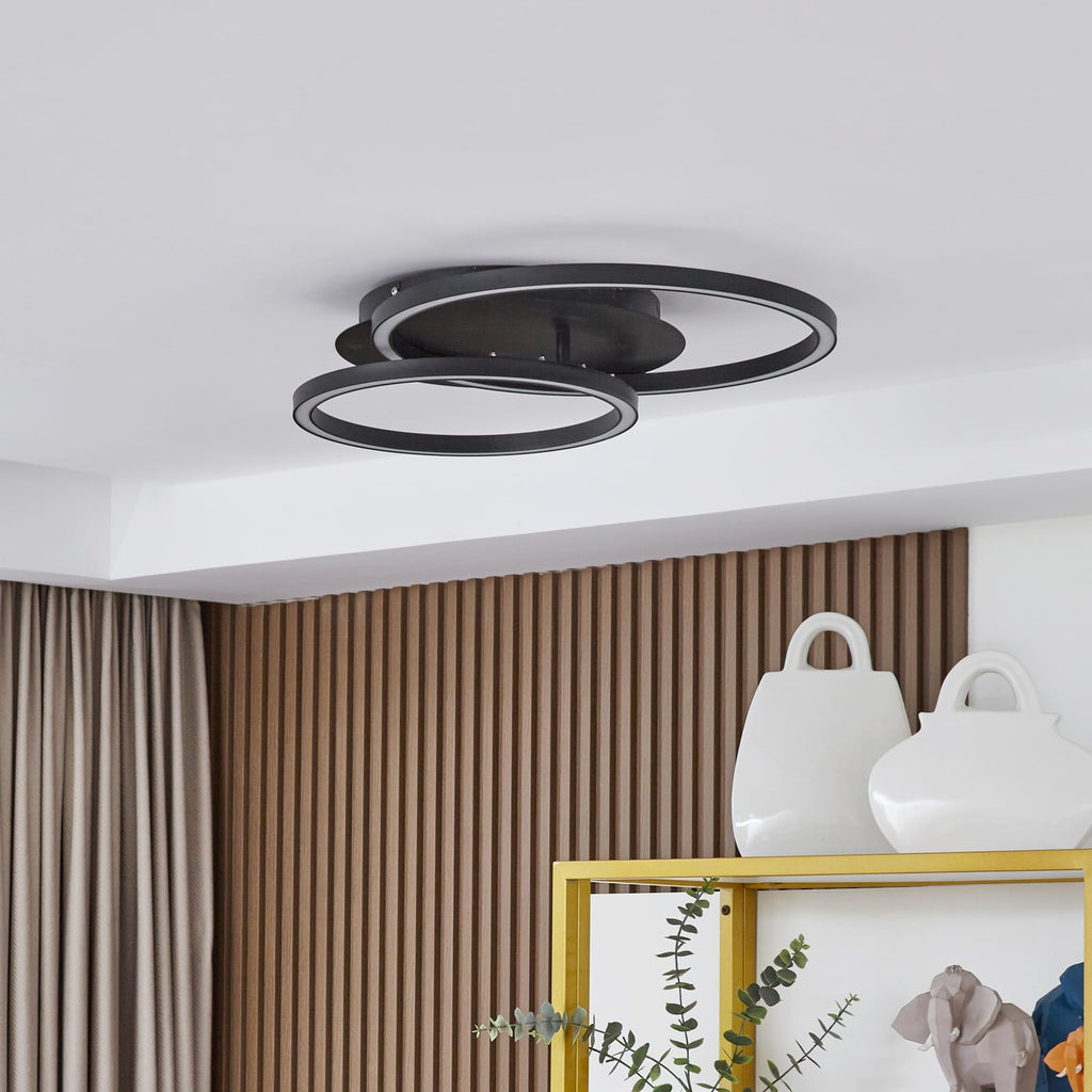 LED taklampe Tjado dimbar svart 2-lys 62 cm bakside