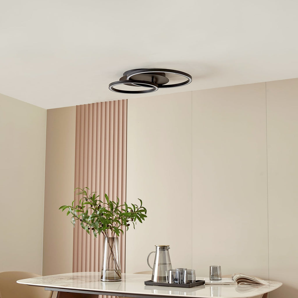 LED taklampe Tjado dimbar svart 2-lys 62 cm detalj
