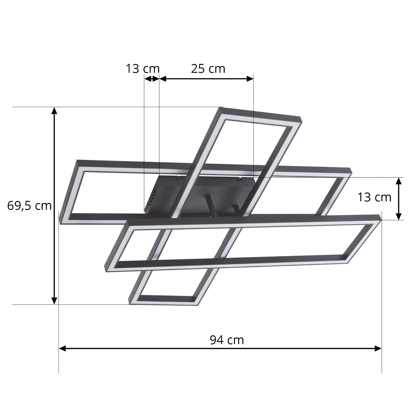 LED taklampe Tjado dimbar svart montert i rom