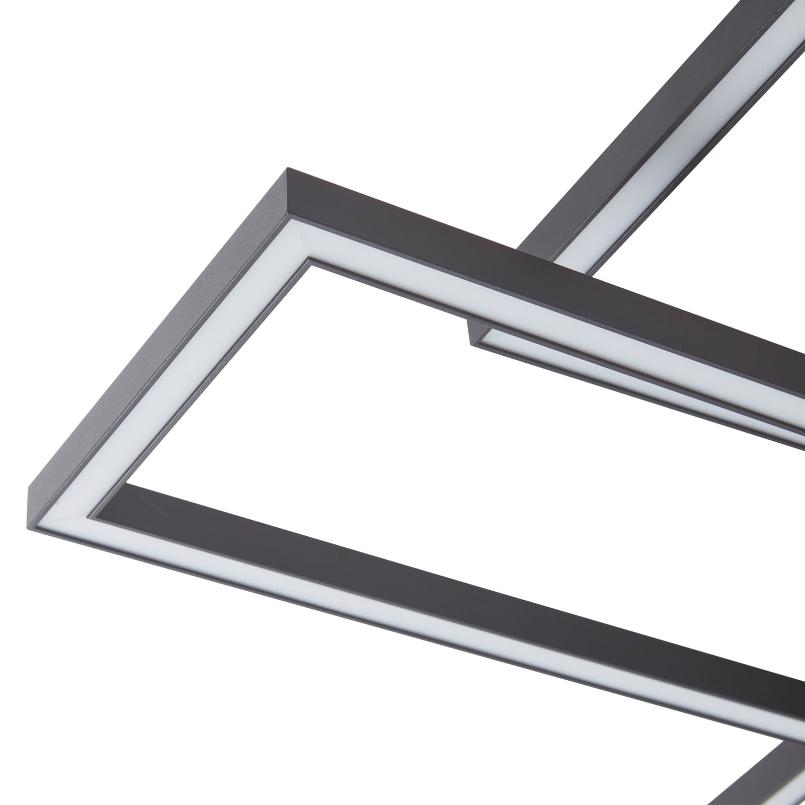Nærbilde av LED taklampe Tjado dimbar svart lysramme