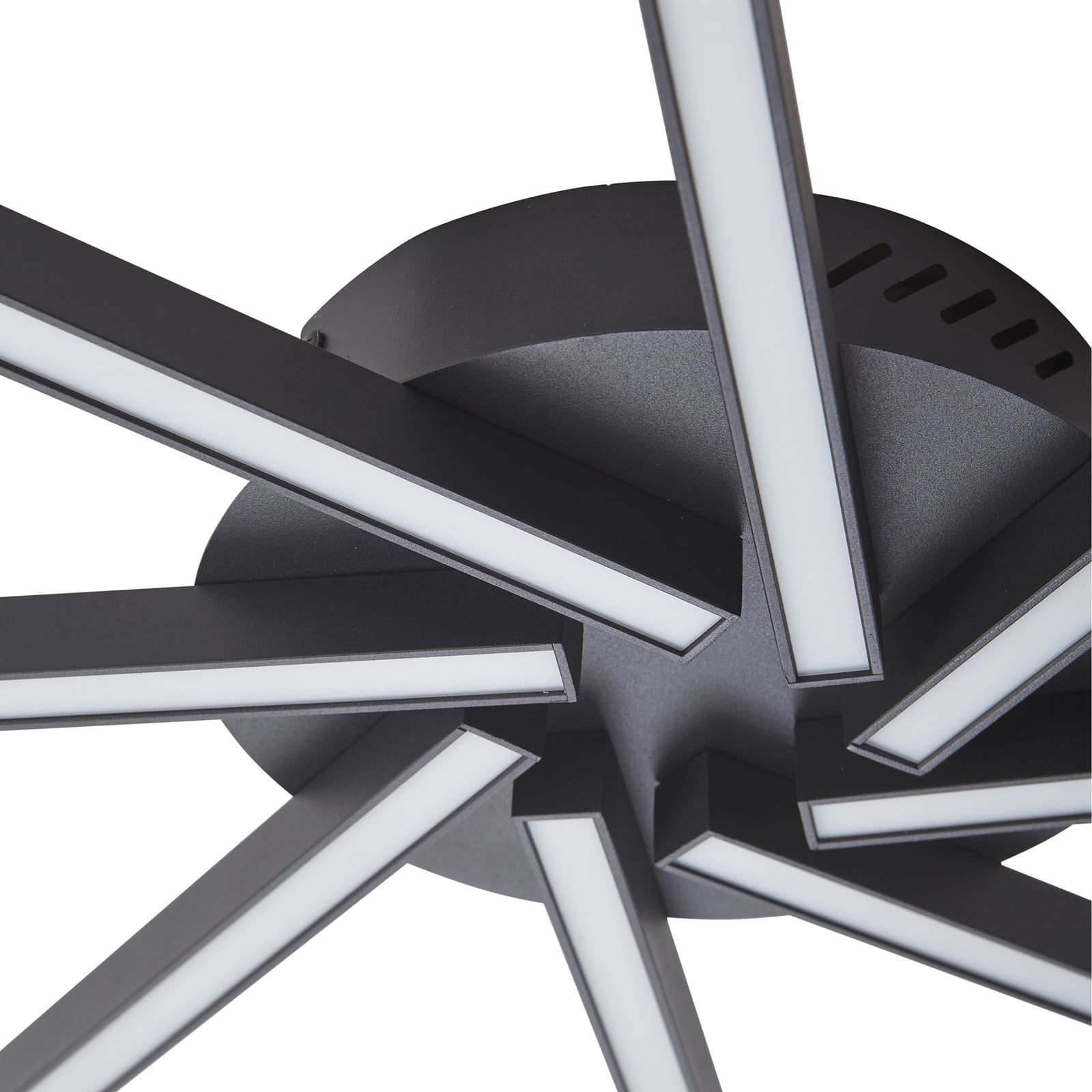 LED taklampe Tjado dimbar svart metall Ø70 cm nærbilde