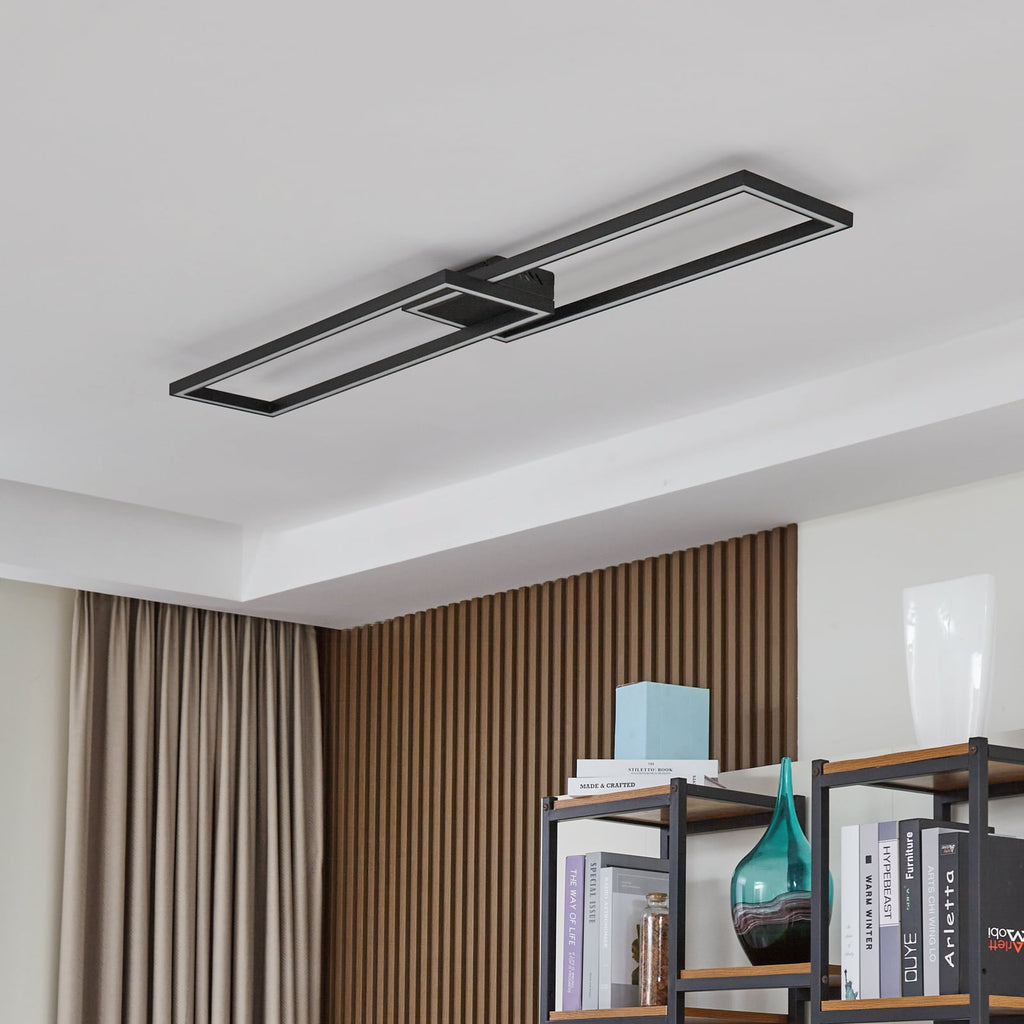LED taklampe Tjado dimbar svart metall 120 cm bakside