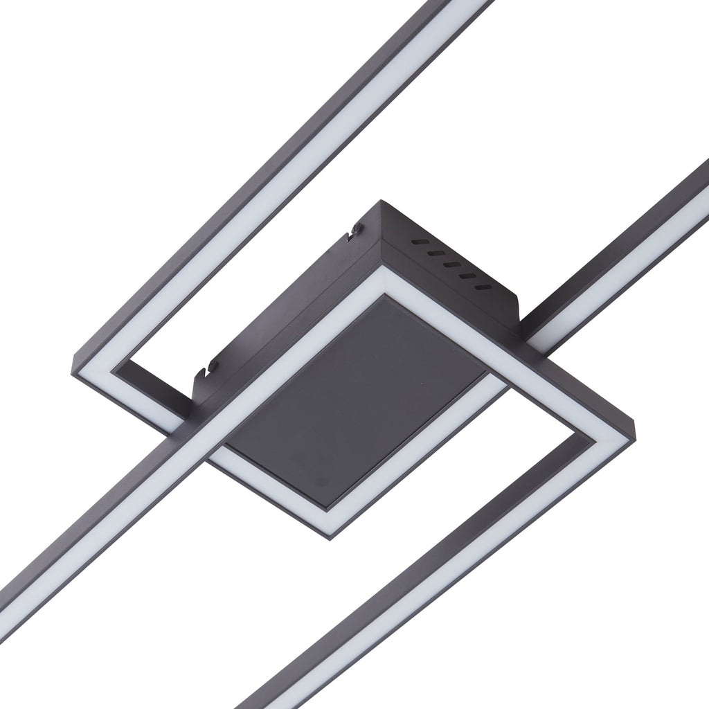 LED taklampe Tjado dimbar svart metall 120 cm nærbilde