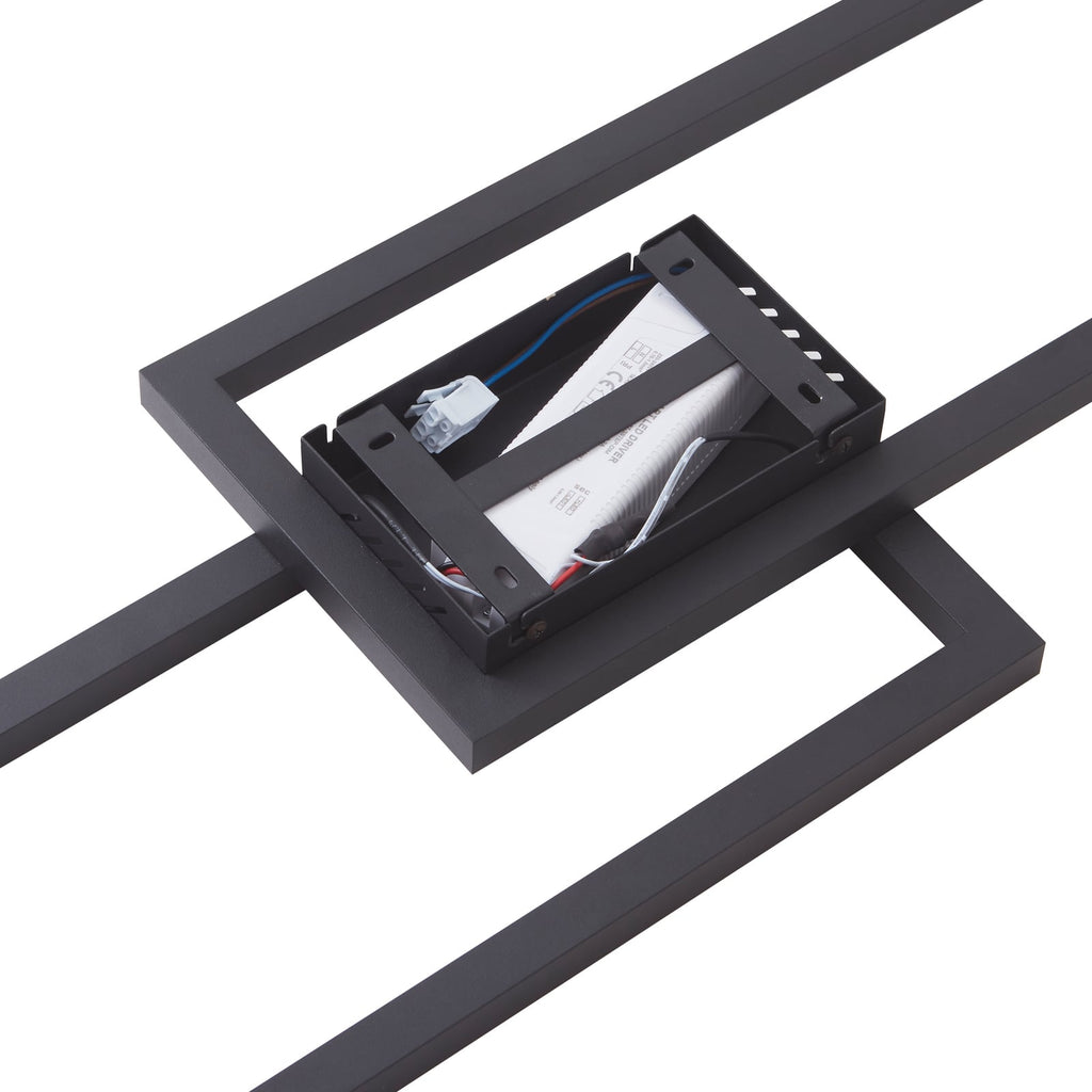 LED taklampe Tjado dimbar svart metall 120 cm fra undersiden