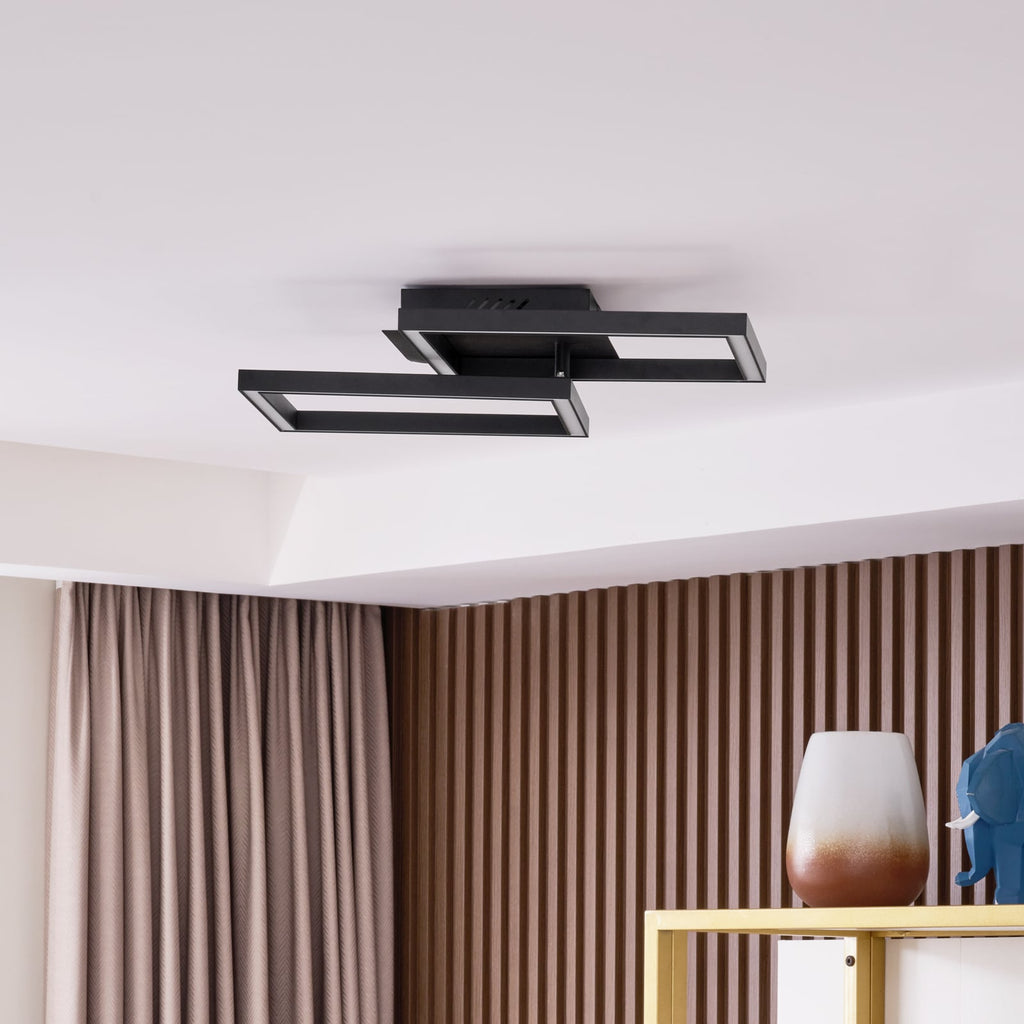 LED taklampe Tjado dimbar svart metall 67 cm nærbilde