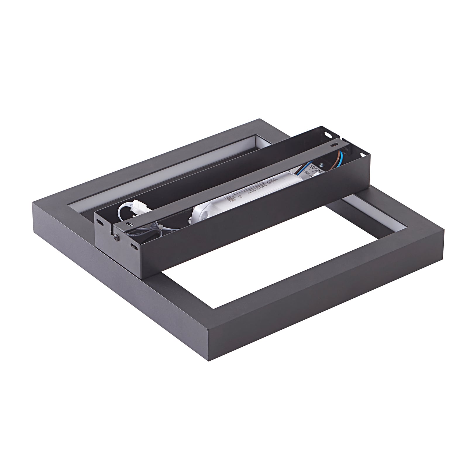 LED taklampe Tjado svart 30x30 cm dimbar RGBW WiFi appstyring
