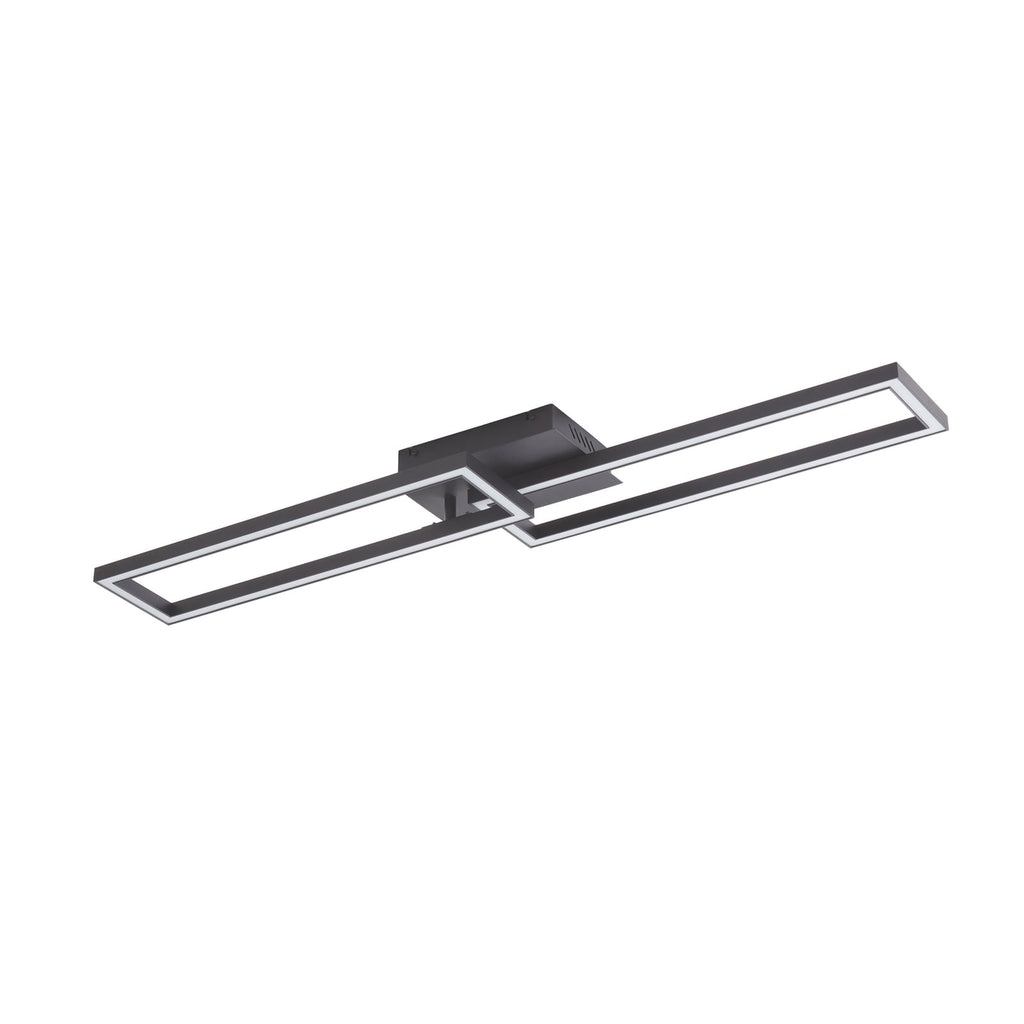 LED taklampe Tjado svart metall 100 cm detalj av metallramme