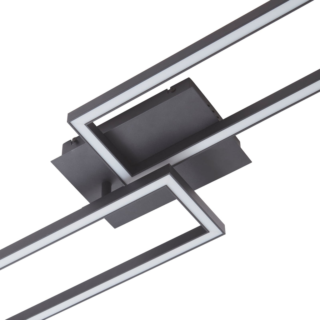 LED taklampe Tjado svart metall 100 cm nærbilde av LED-lyskilde