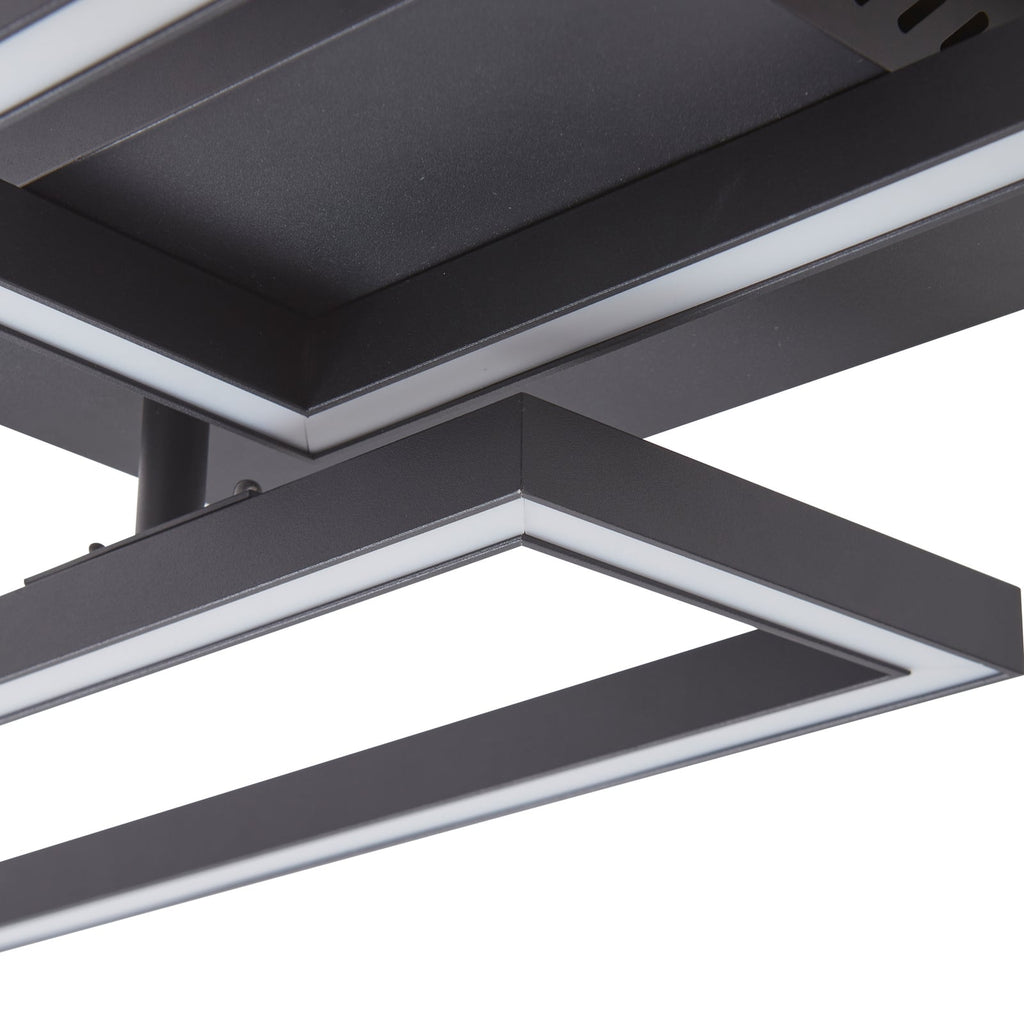 LED taklampe Tjado svart metall 100 cm dimmer veggbryter