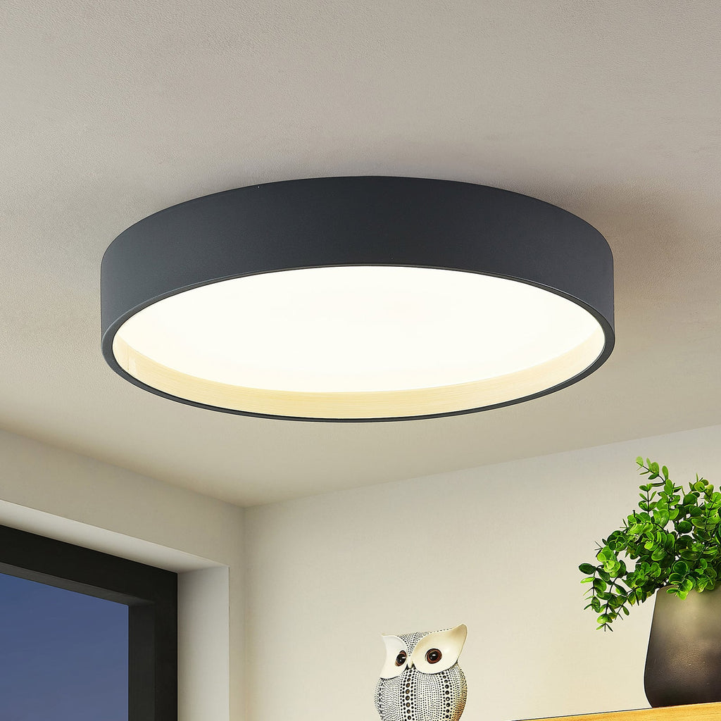 LED taklampe Todor dimbar CCT Ø50 cm tre antrasitt forfra