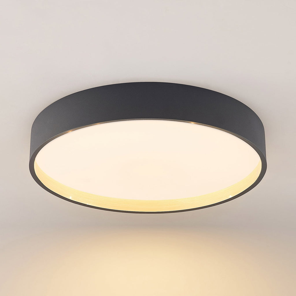 Nærbilde av LED lys i taklampe Todor dimbar CCT Ø50 cm antrasitt