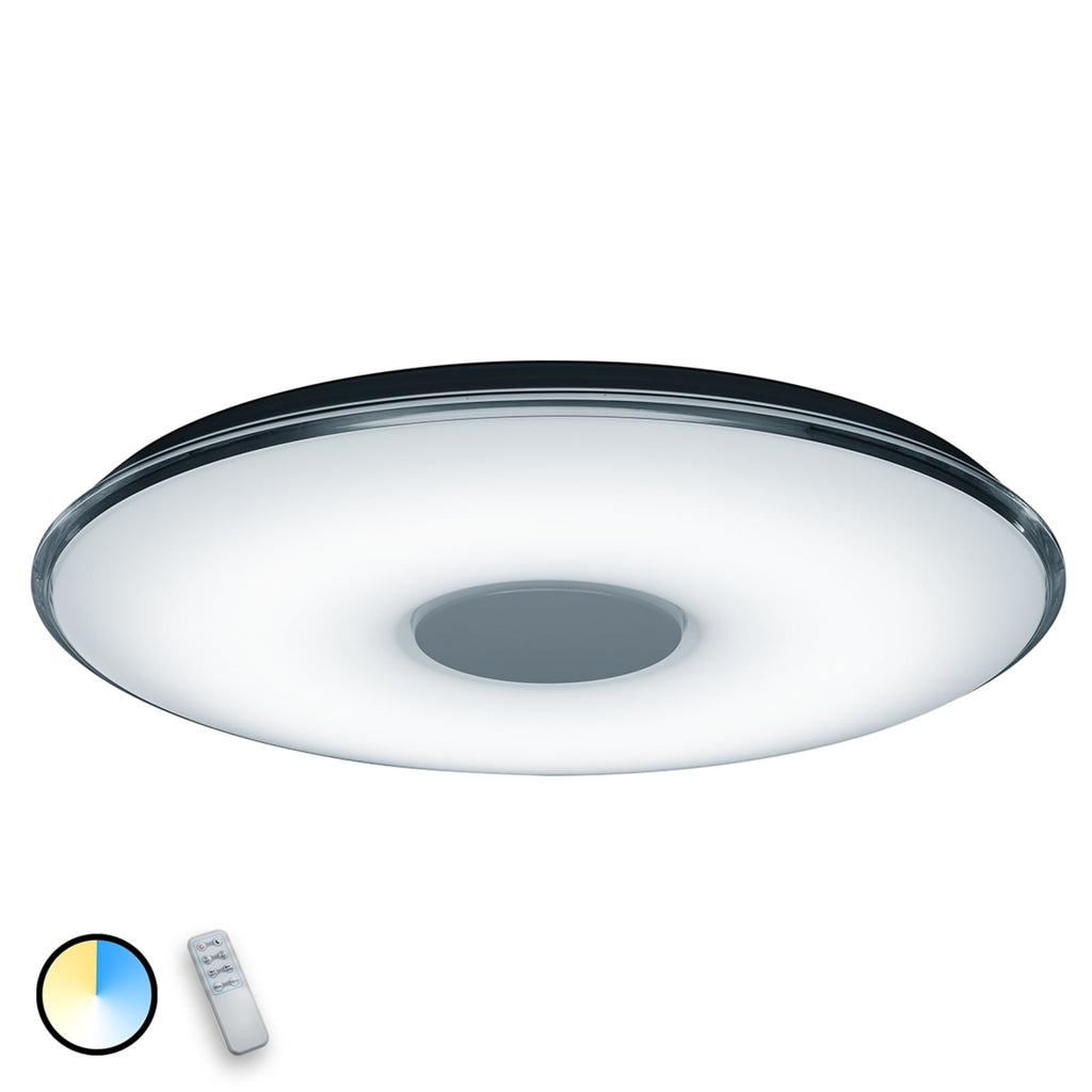 LED taklampe Tokyo CCT dimbar Ø60 cm svart forfra