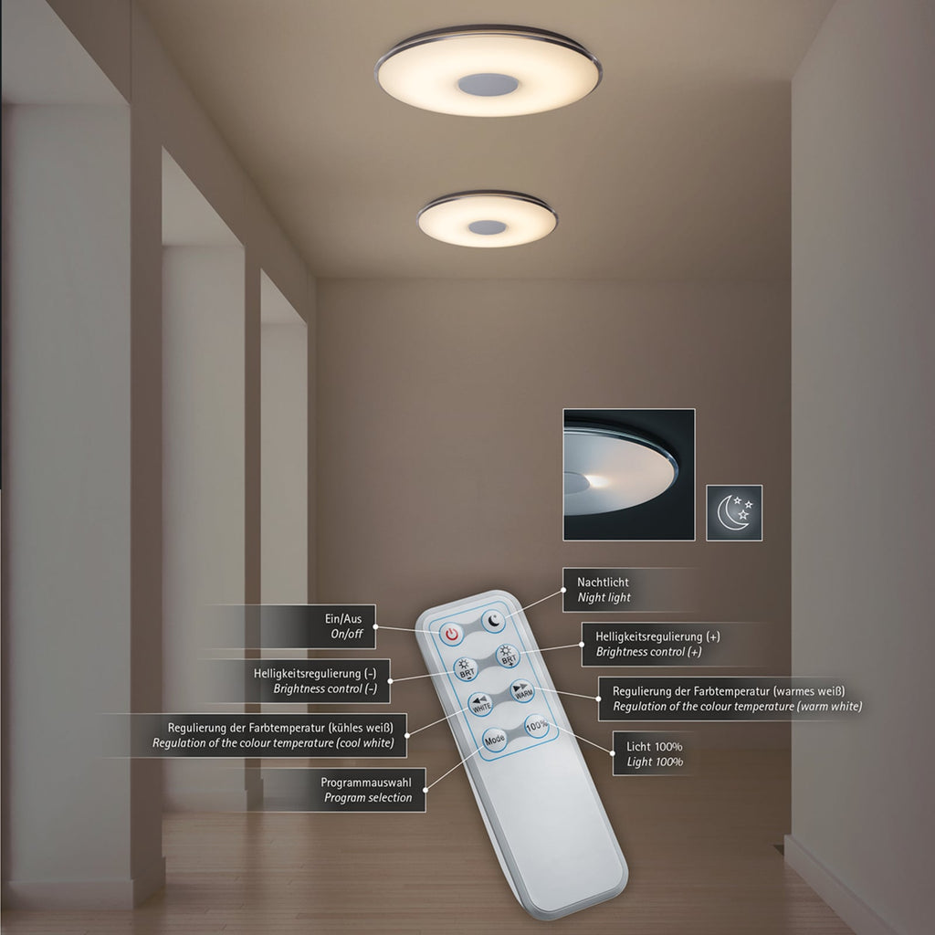 LED taklampe Tokyo CCT dimbar Ø60 cm svart bakside