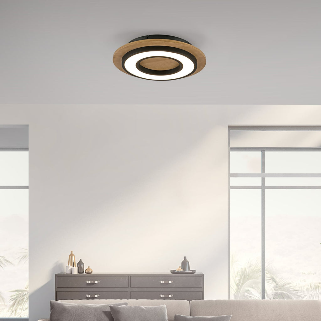 LED taklampe Tola rund tre/svart bakside