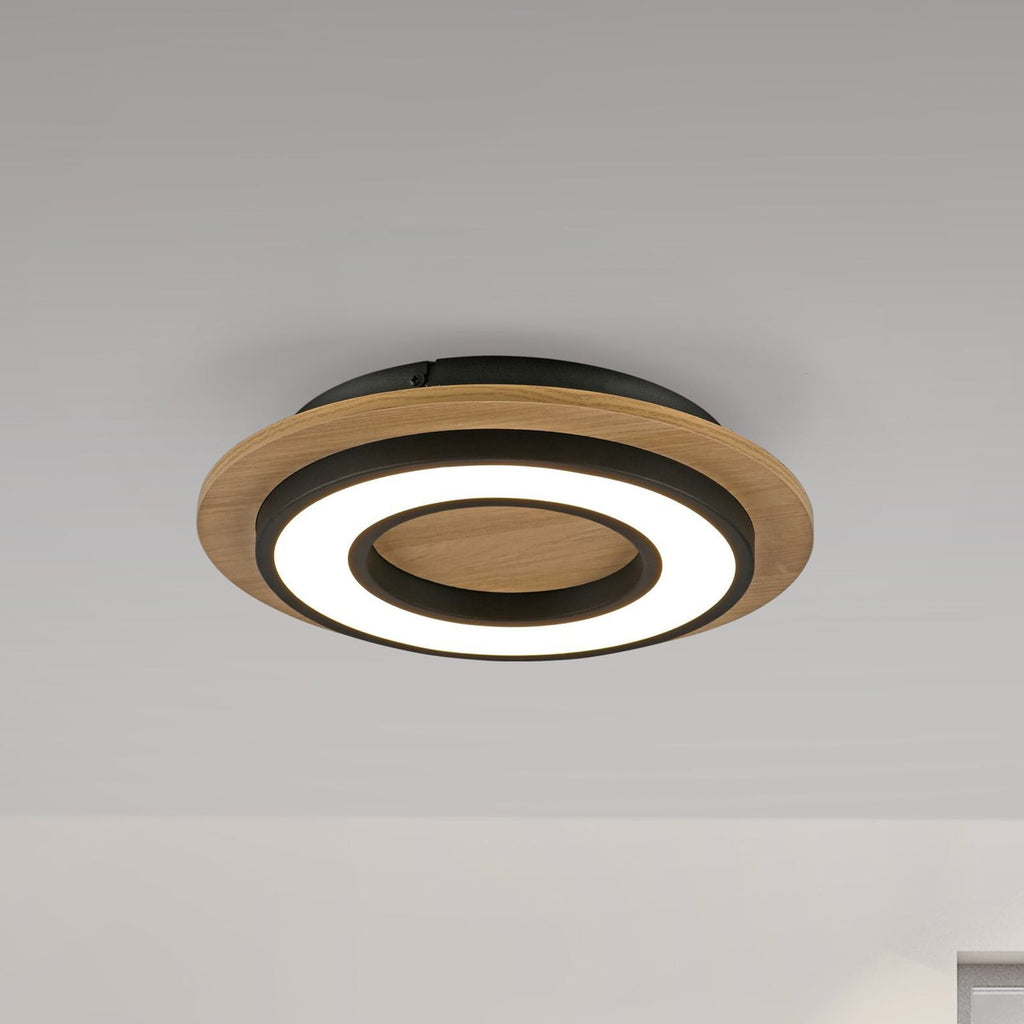 LED taklampe Tola rund tre/svart forfra