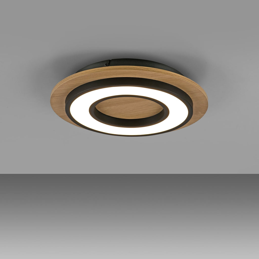 LED taklampe Tola rund tre/svart montert i tak