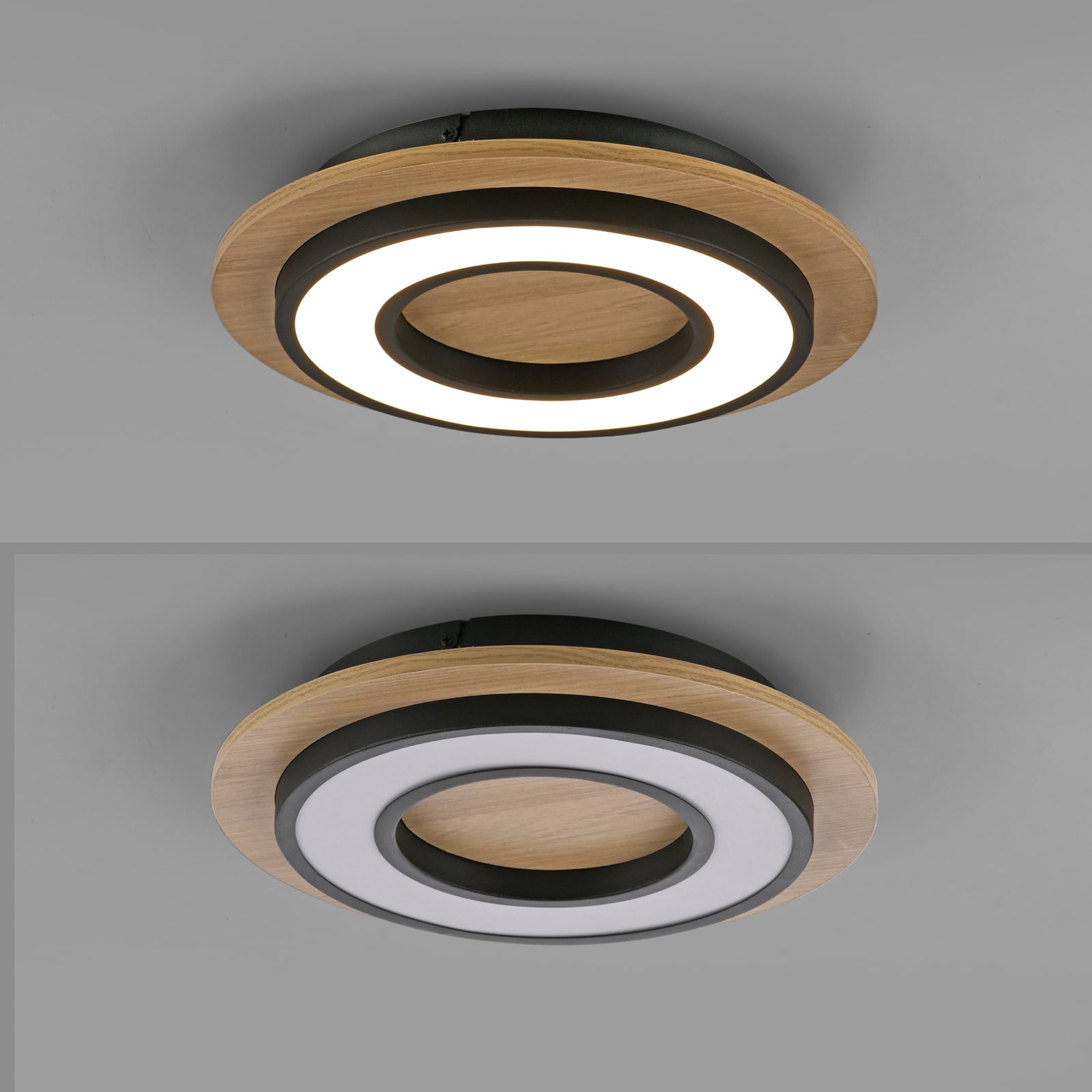 LED taklampe Tola rund tre/svart oversikt