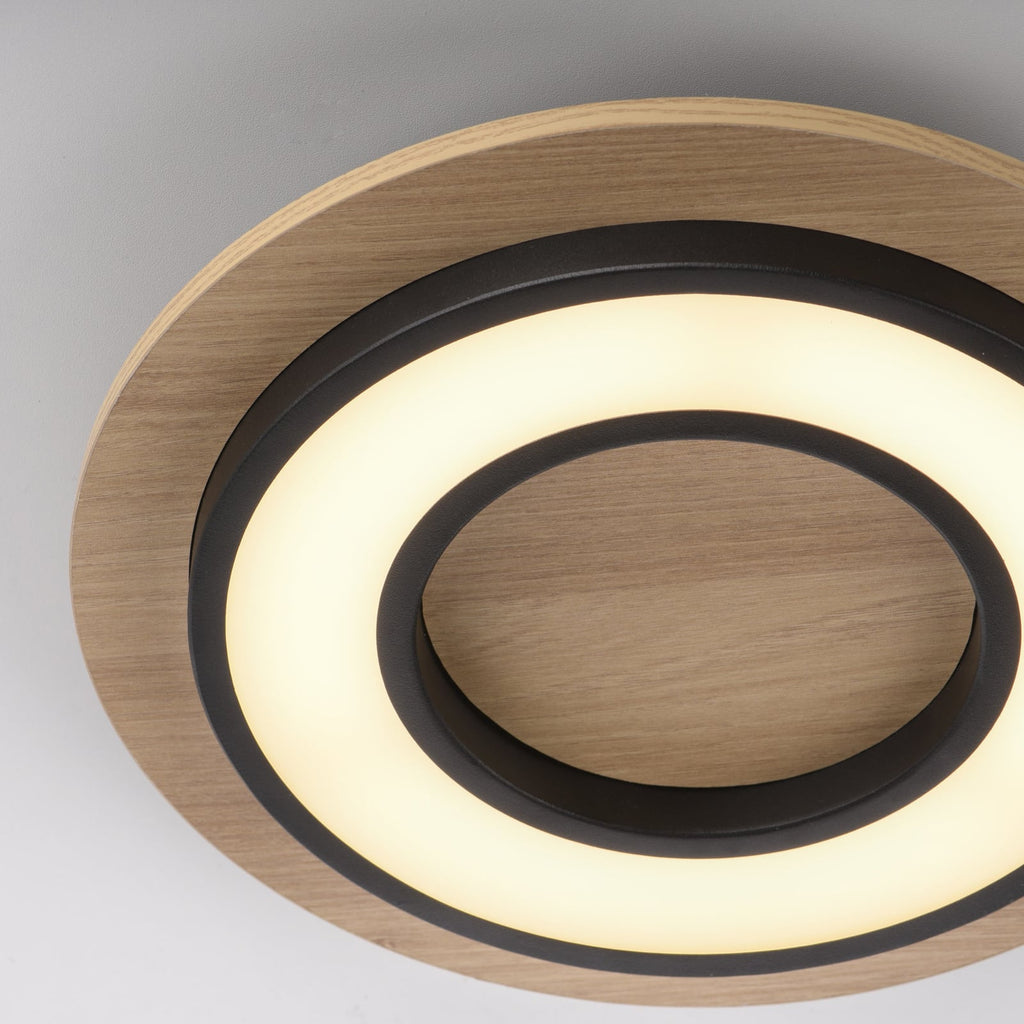 LED taklampe Tola rund tre/svart sideprofil