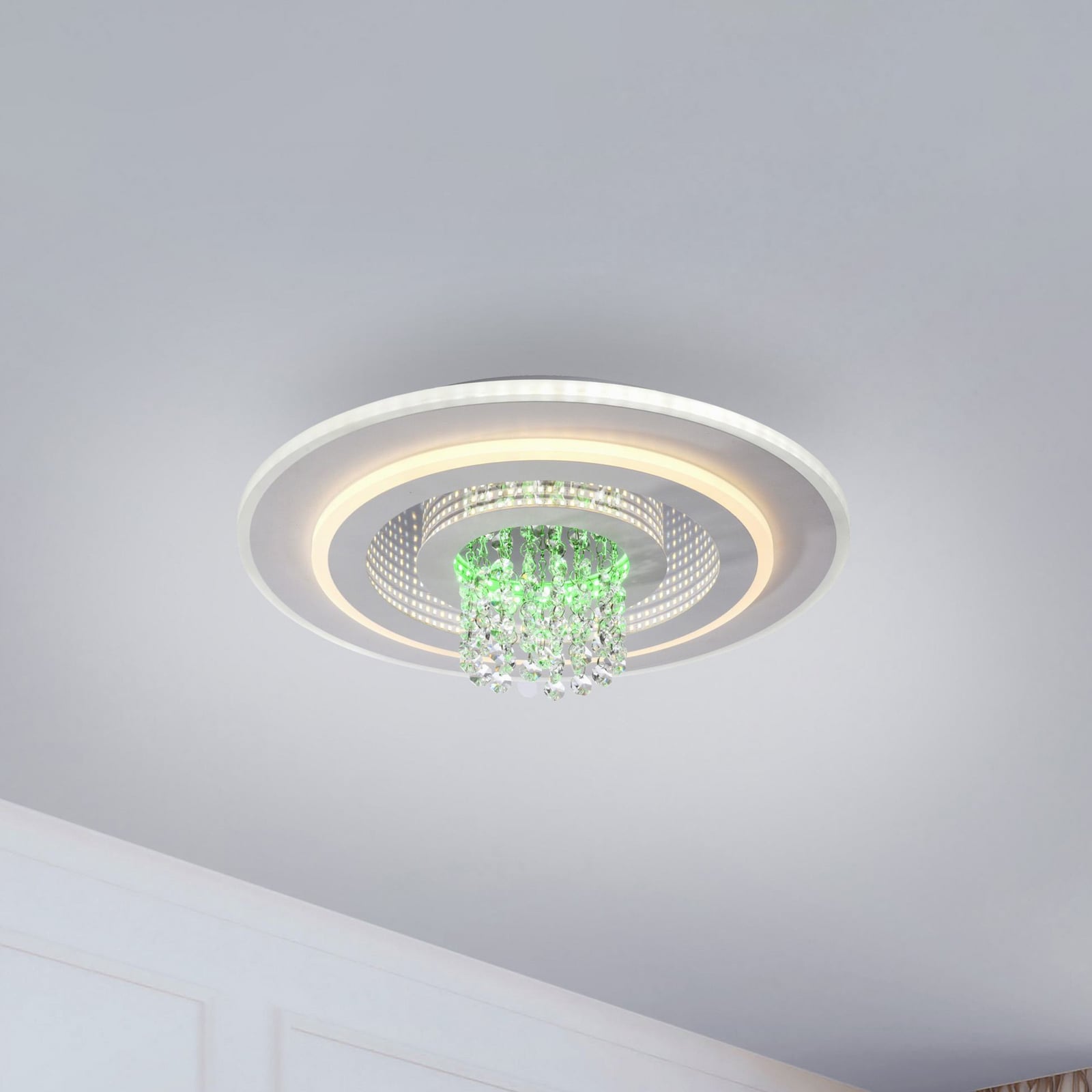 LED taklampe Tolago RGB CCT dimbar hvit Ø39 cm forfra