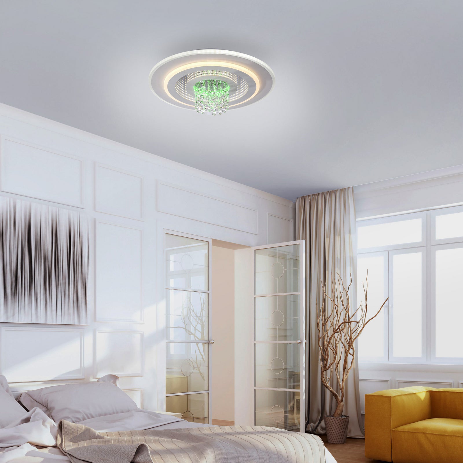 LED taklampe Tolago RGB CCT dimbar hvit Ø39 cm bakside