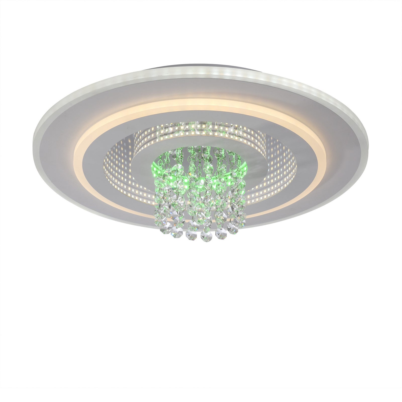 LED taklampe Tolago RGB CCT dimbar hvit Ø39 cm montert i rom