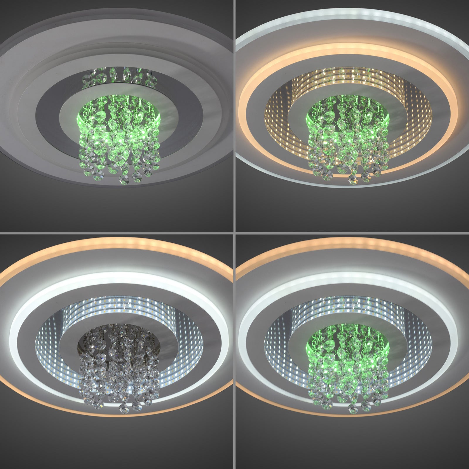 LED taklampe Tolago RGB CCT dimbar hvit Ø39 cm lysbilde med RGB-effekt