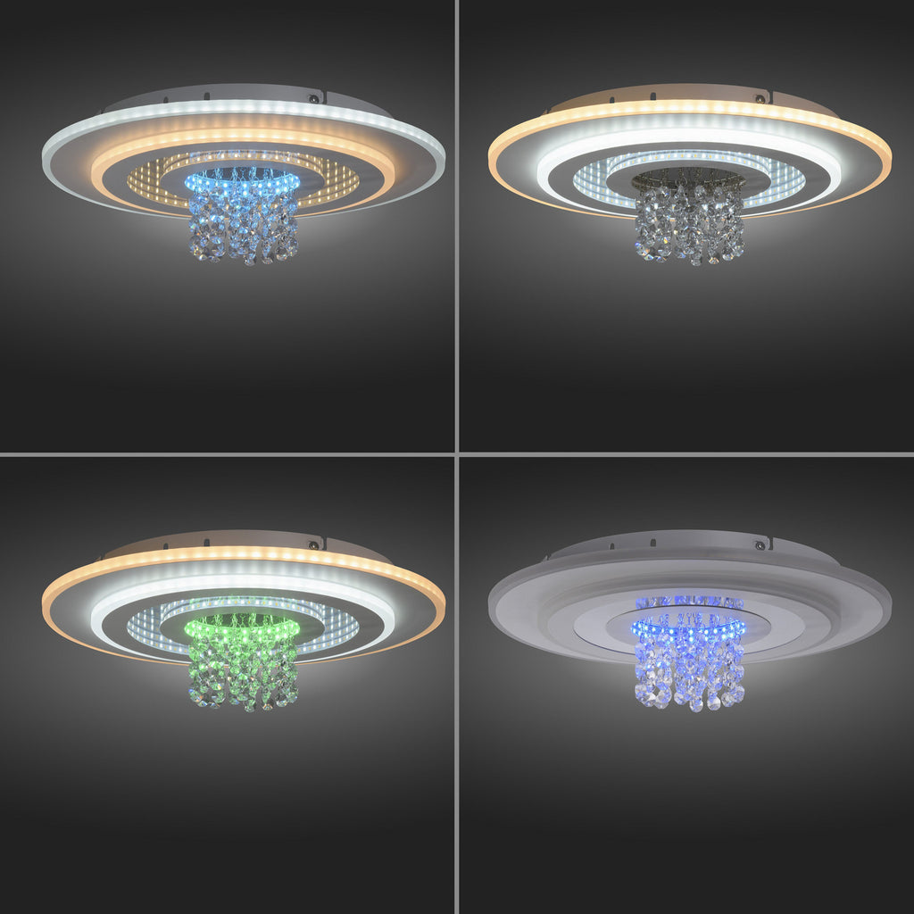 LED taklampe Tolago RGB CCT dimbar hvit Ø39 cm tunneleffekt detalj