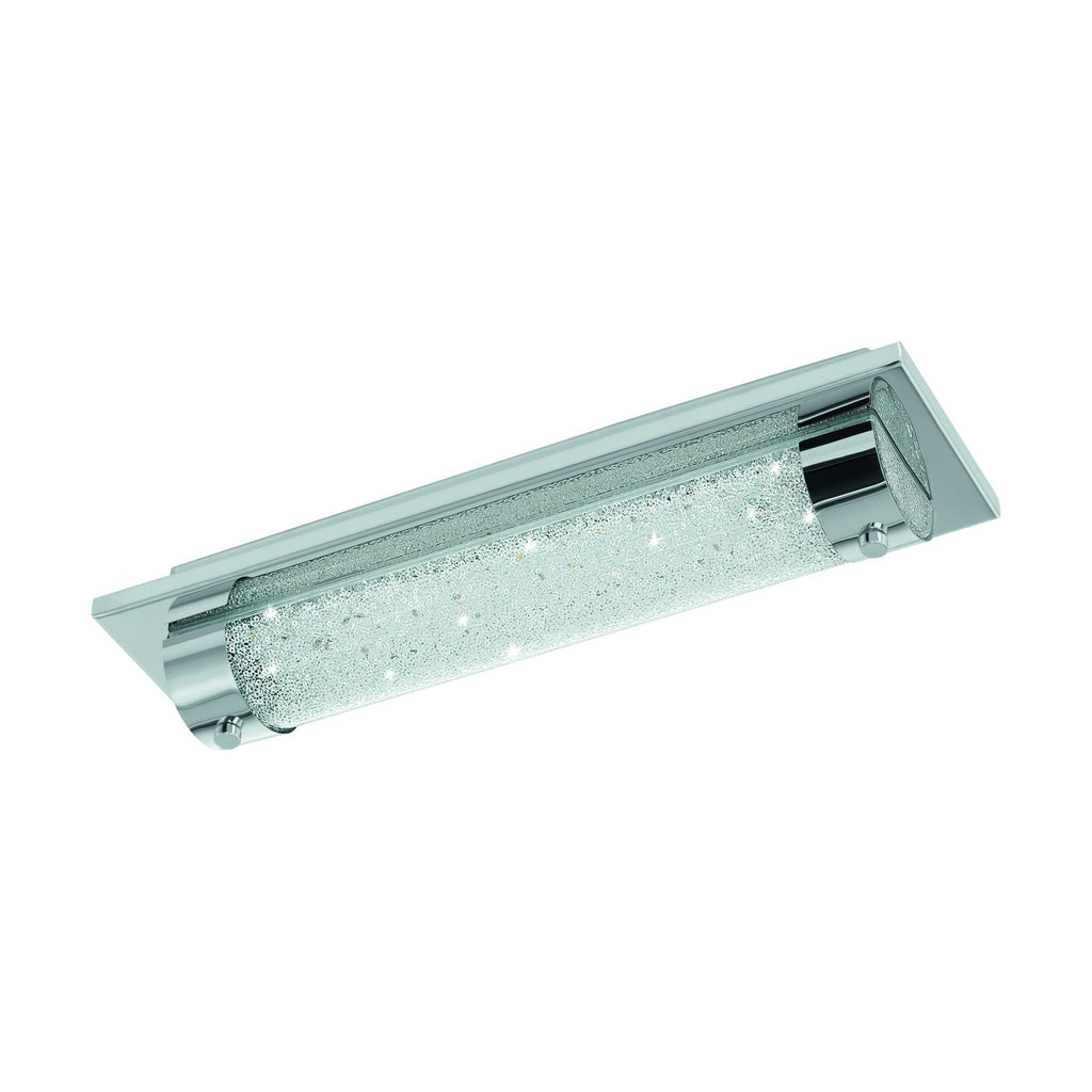 LED taklampe Tolorico glass krystalleffekt 35 cm IP44 detalj av krystalleffekt