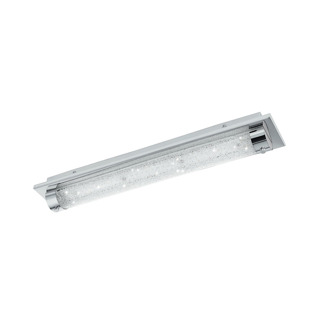 LED-taklampe Tolorico krystallglass rustfritt stål 57 cm montert på tak