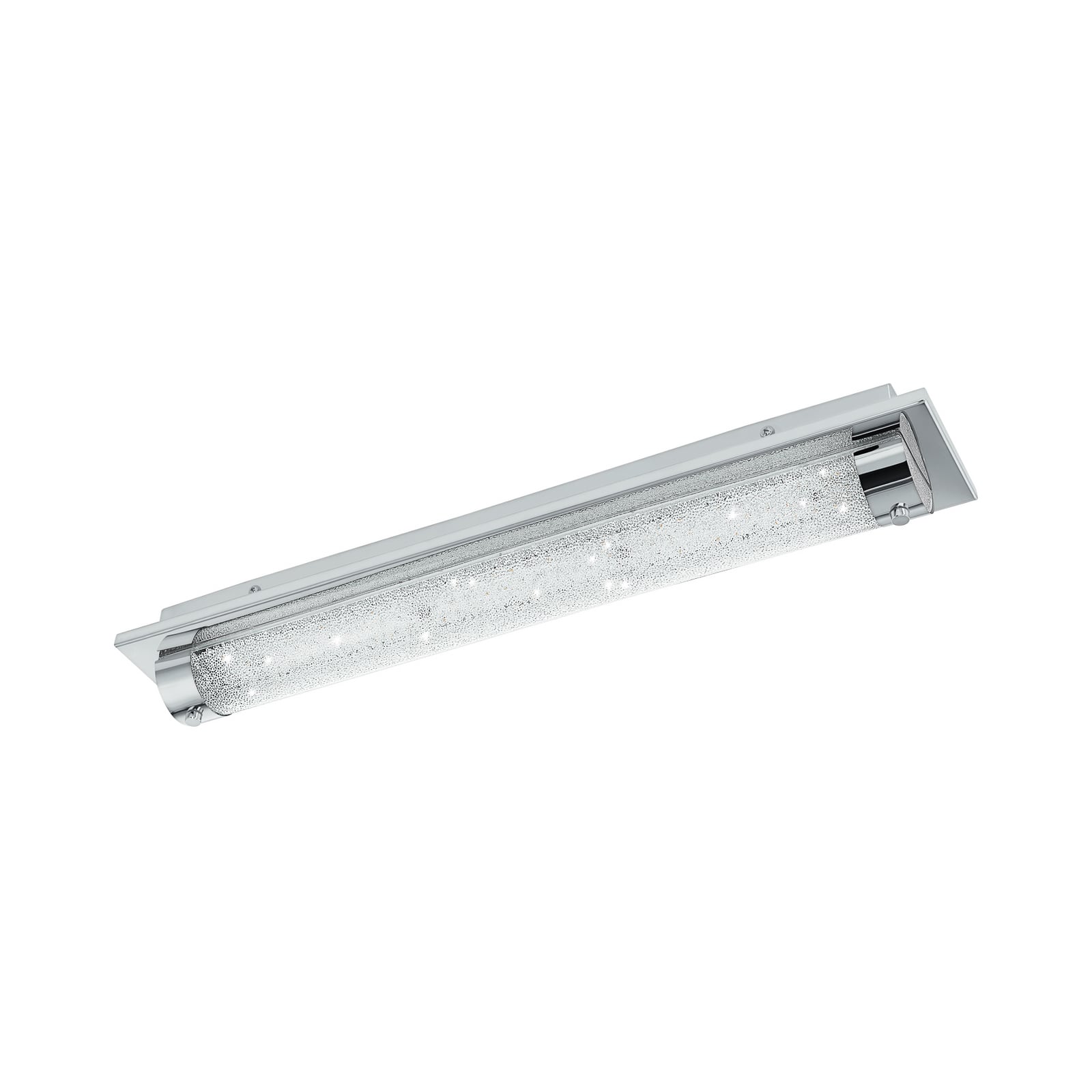 LED-taklampe Tolorico krystallglass rustfritt stål 57 cm montert på tak