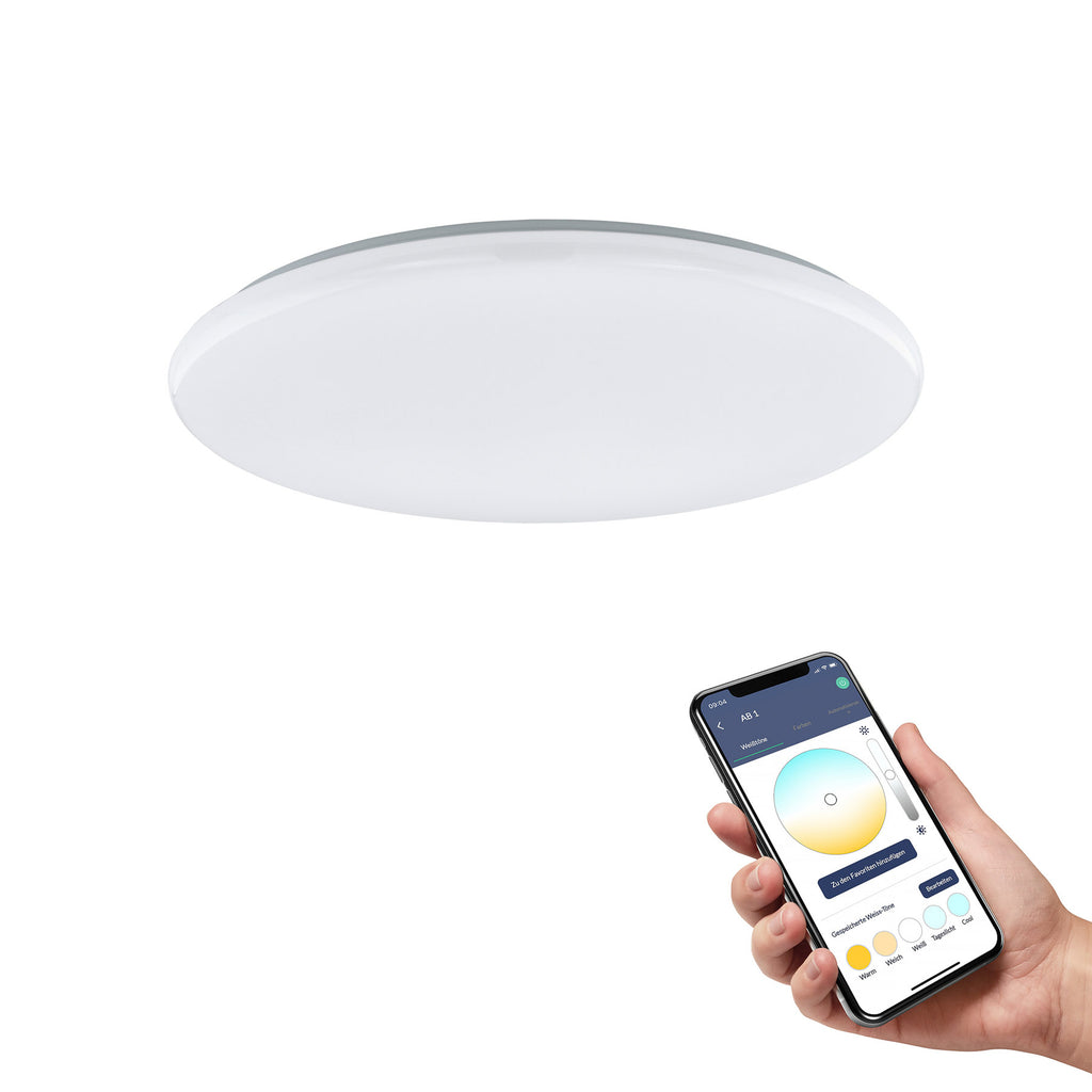 Detalj av LED taklampe Totari-Z dimbar CCT Ø56 cm hvit