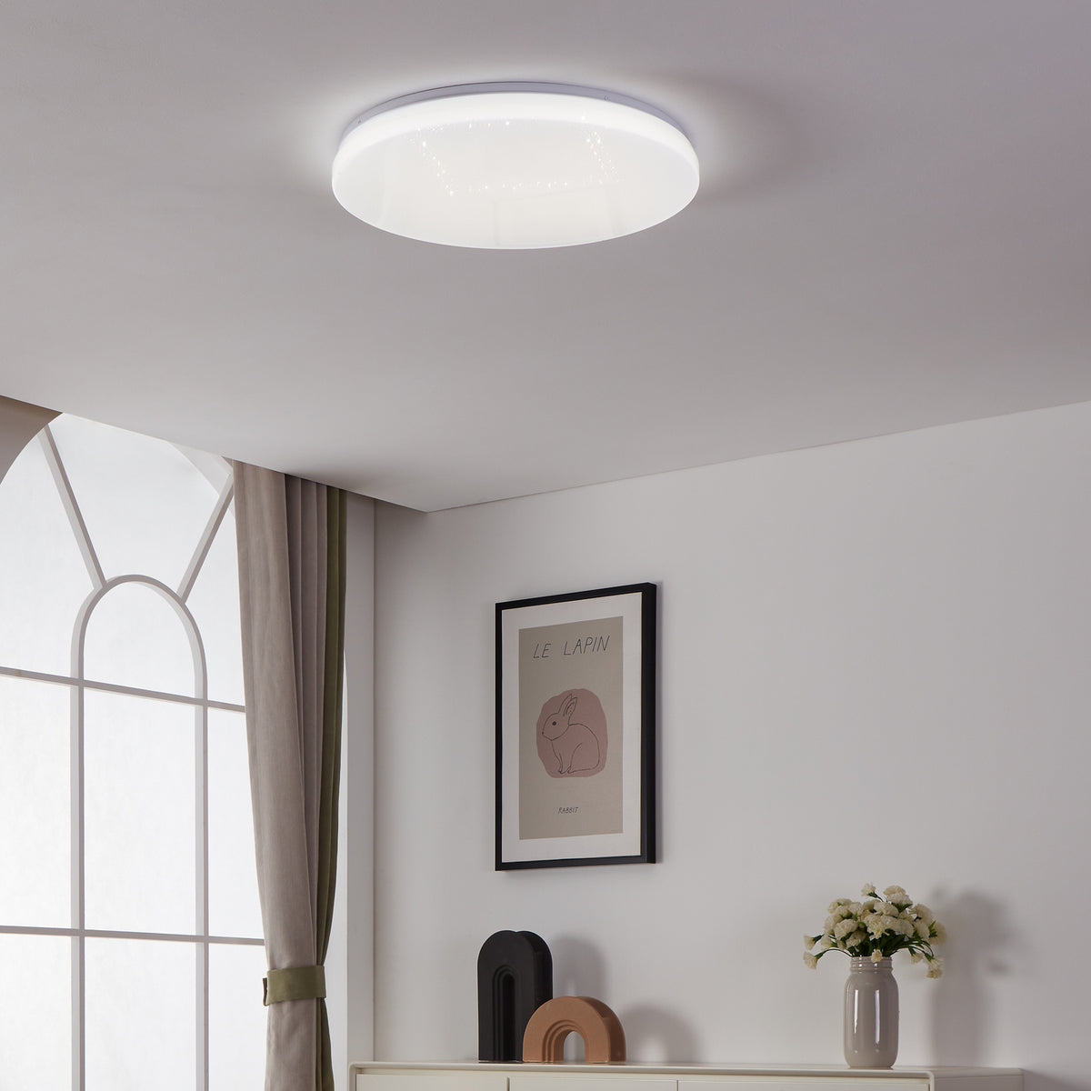 LED taklampe Totari-Z smart dimbar krystalleffekt Ø56 cm bakside
