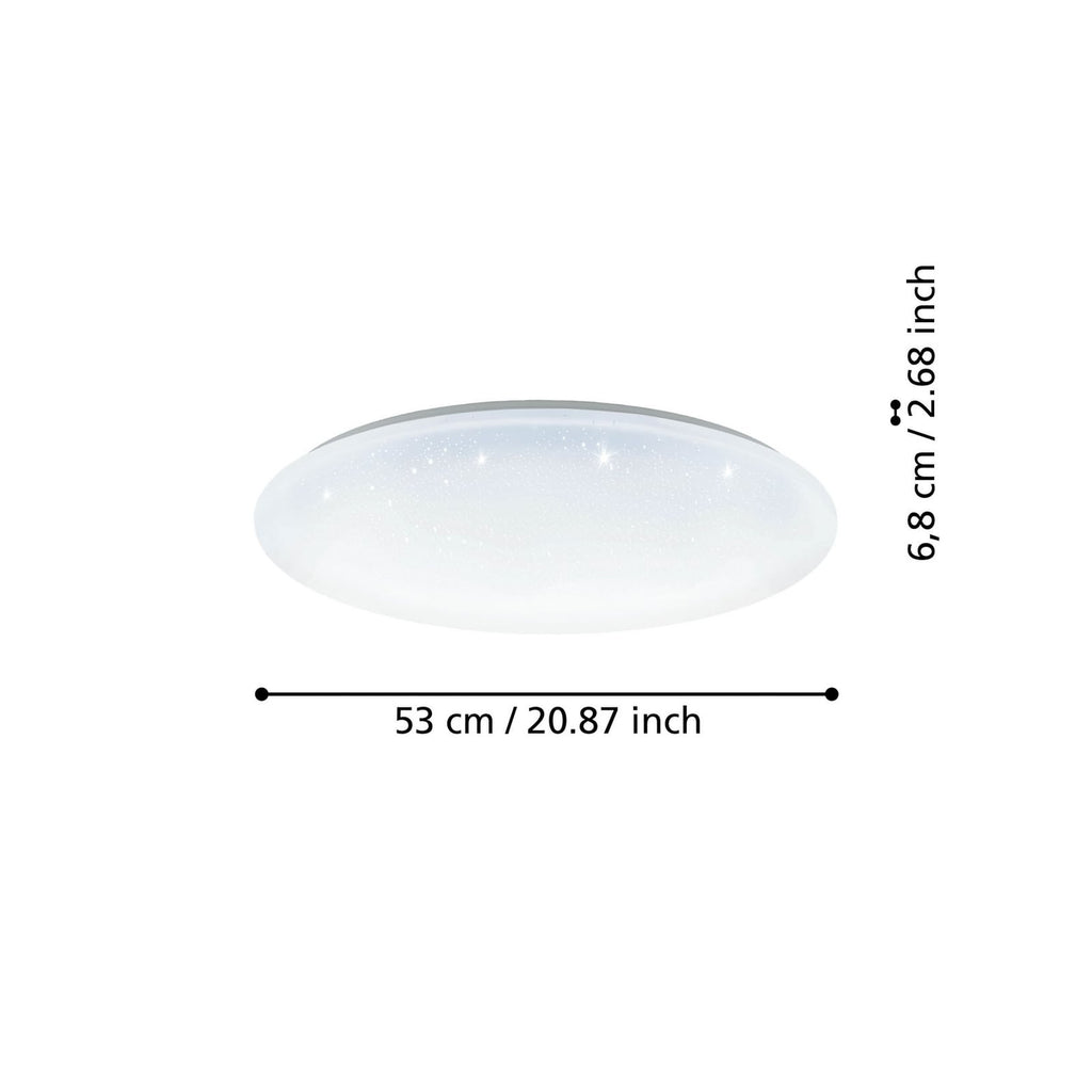 LED taklampe Totari-Z smart dimbar krystalleffekt Ø56 cm detalj av krystalleffekt