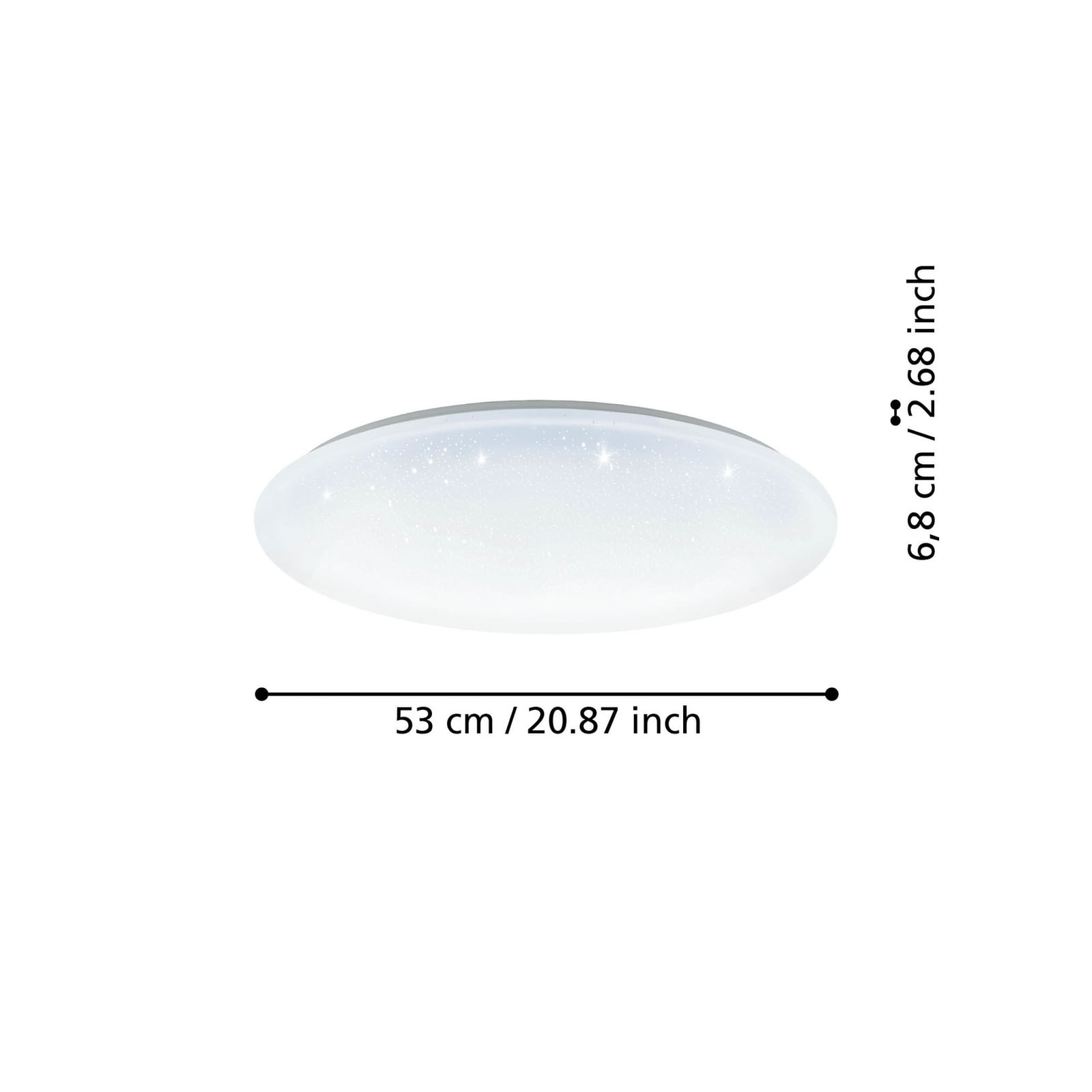 LED taklampe Totari-Z smart dimbar krystalleffekt Ø56 cm detalj av krystalleffekt