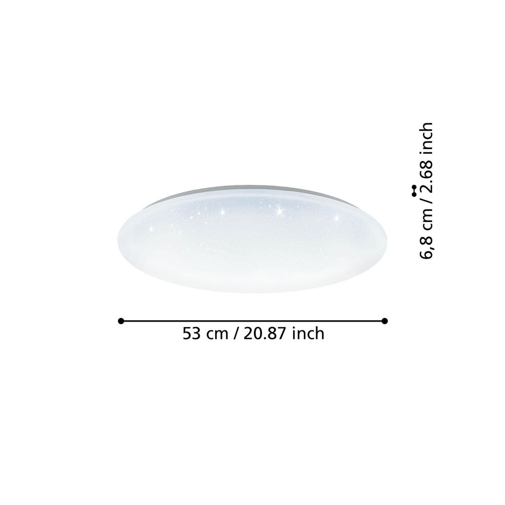 LED taklampe Totari-Z smart dimbar krystalleffekt Ø56 cm detalj av krystalleffekt