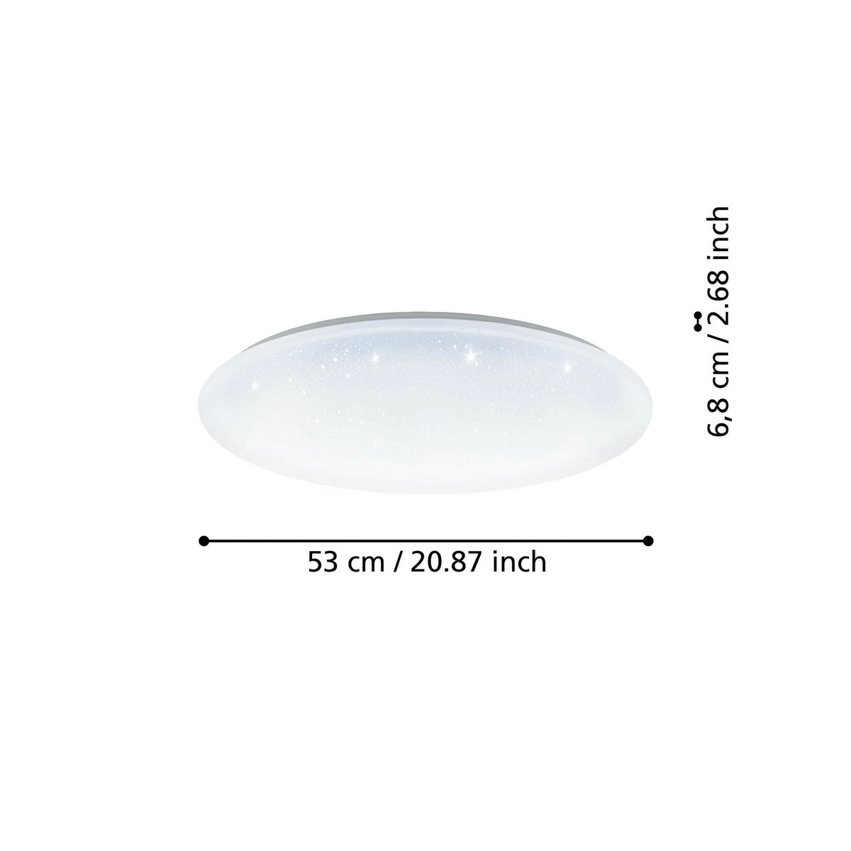 LED taklampe Totari-Z smart dimbar krystalleffekt Ø56 cm detalj av krystalleffekt